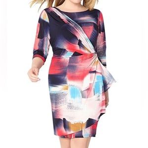 Avenue Women's Brushstroke Draped Dress